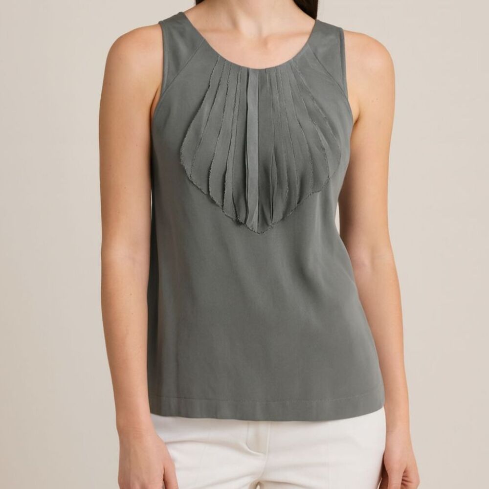 Banana Republic Silk Gray Sleeveless Blouse Size XS